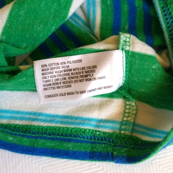 cat & jack green striped pocket t-shirt 12 months baby boy - Picture 4 of 5